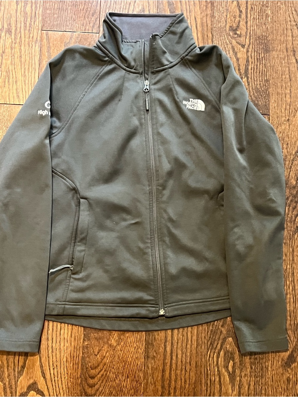 The North Face Women's Dark Grey Full-Zip Jacket size medium